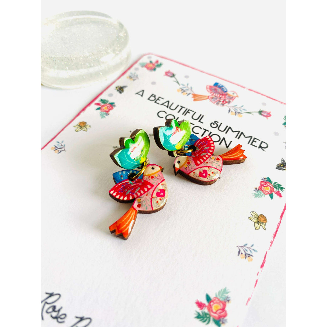 Love Bird Large Statement Earrings by Rosie Rose Parker