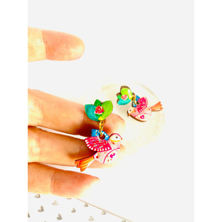 Love Bird Large Statement Earrings by Rosie Rose Parker