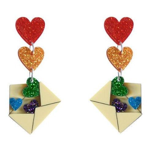 Love Letters Earrings by Laliblue - Rainbow - Quirks!