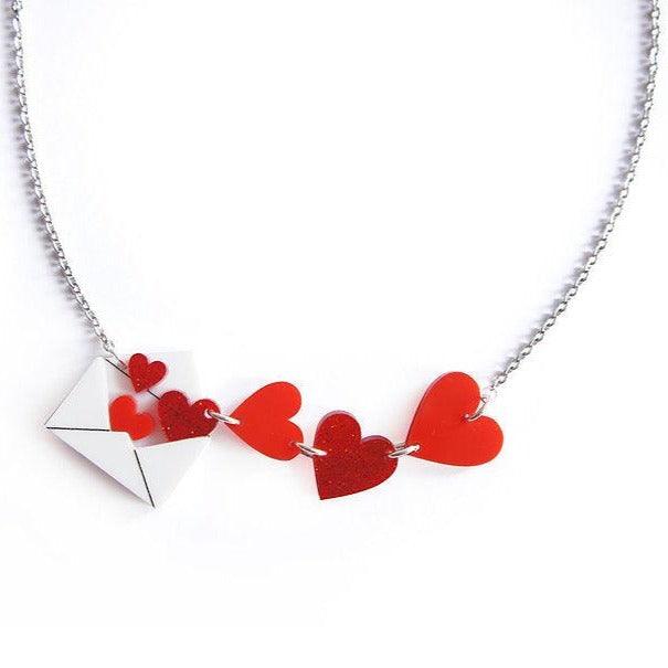 Love Letters Necklace by Laliblue - Red - Quirks!