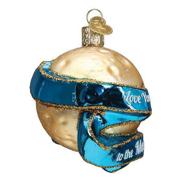 Old World Christmas Love You to the Moon & Back Blown Glass Ornament