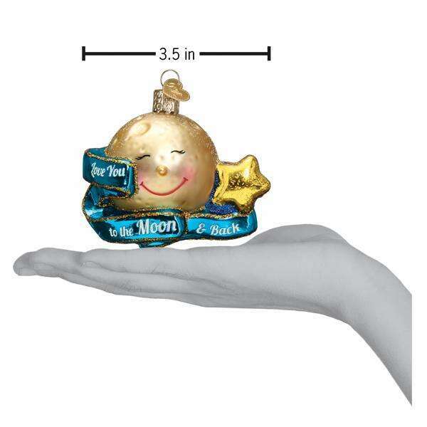 Old World Christmas Love You to the Moon & Back Blown Glass Ornament