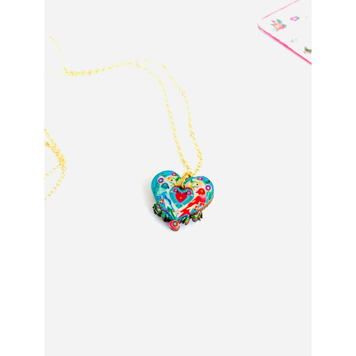 Lovebird Necklace on Gold Chain by Rosie Rose Parker