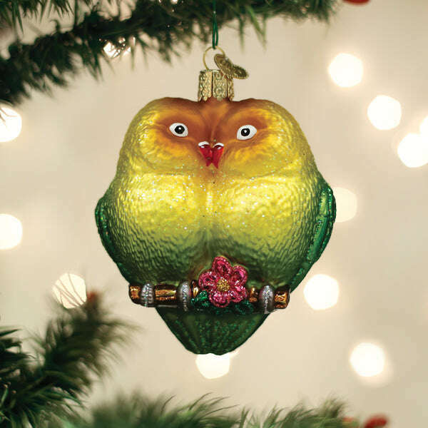 Old World Christmas Lovebirds Blown Glass Ornament