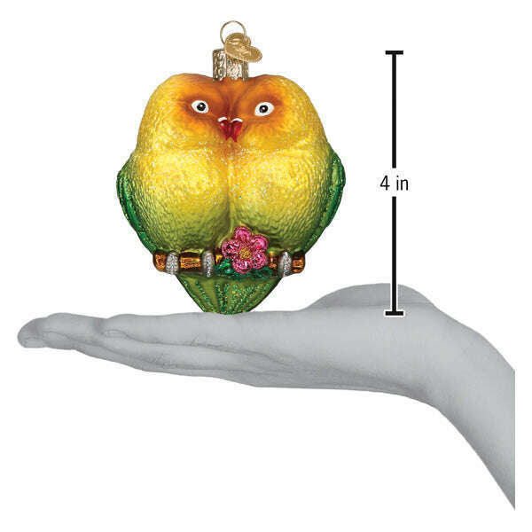 Old World Christmas Lovebirds Blown Glass Ornament