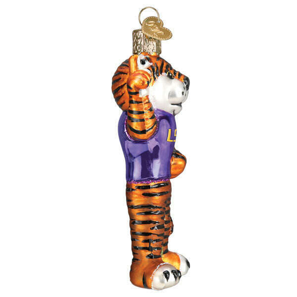 Old World Christmas LSU Mike the Tiger Blown Glass Ornament