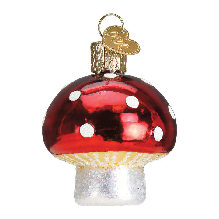 Old World Christmas Lucky Mushroom Blown Glass Ornament