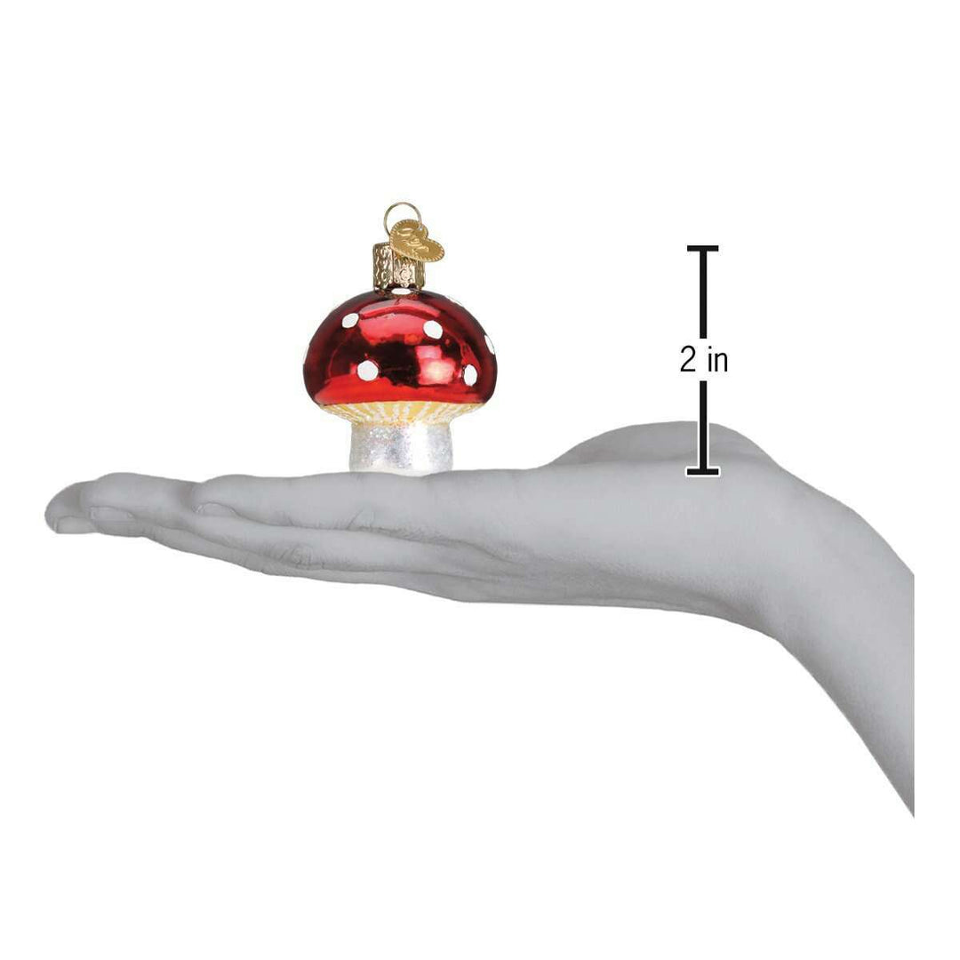 Old World Christmas Lucky Mushroom Blown Glass Ornament