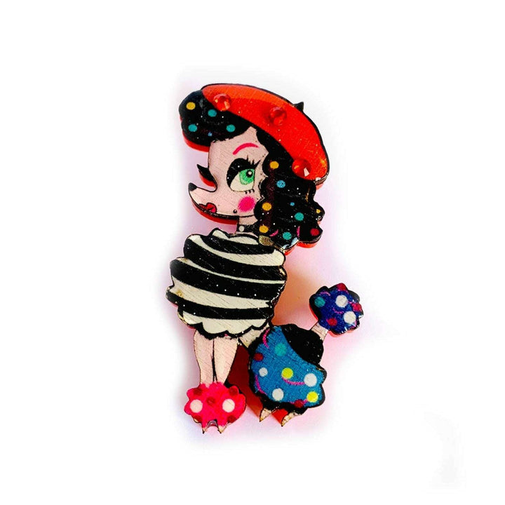 Lulu goes to Paris Poodle Brooch by Rosie Rose Parker