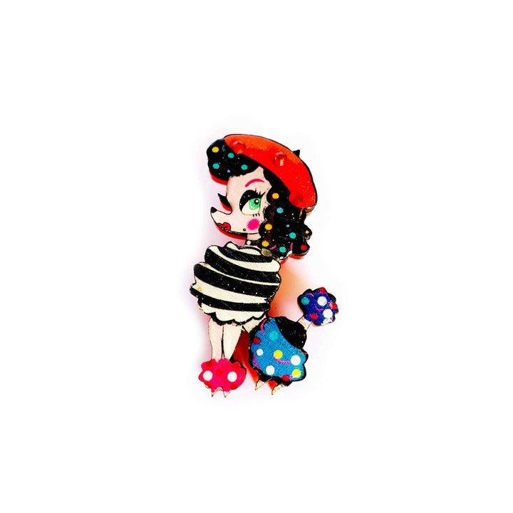 Lulu goes to Paris Poodle Brooch by Rosie Rose Parker