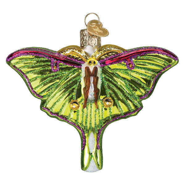 Old World Christmas Luna Moth Blown Glass Ornament