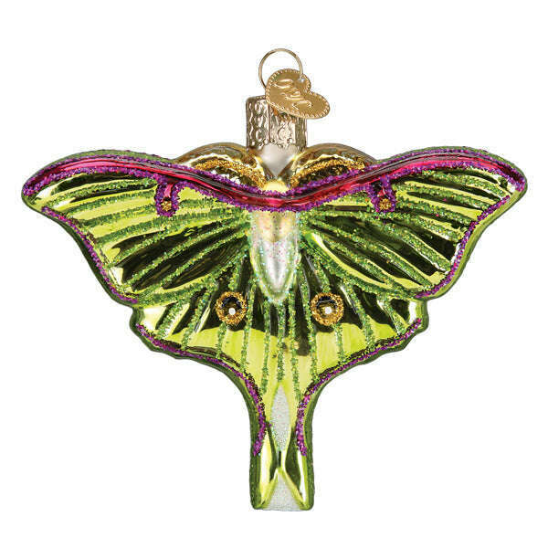 Old World Christmas Luna Moth Blown Glass Ornament