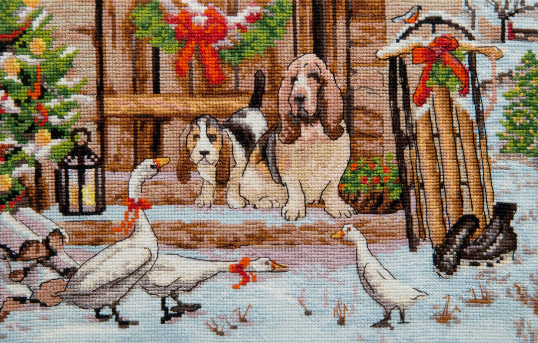 M-489C Counted cross stitch kit "Friends on a walk"