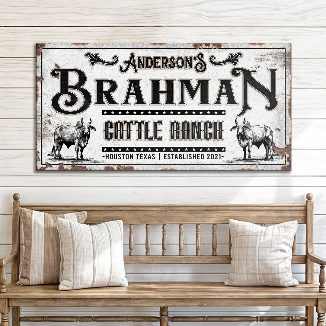 Personalized Brahman Cattle Sign