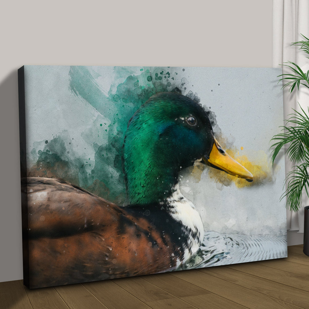 Duck Watercolor Canvas Wall Art