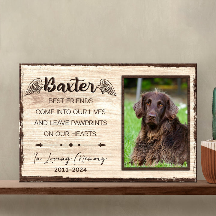 Pet Memorial Sign Best Friend In Paw Prints