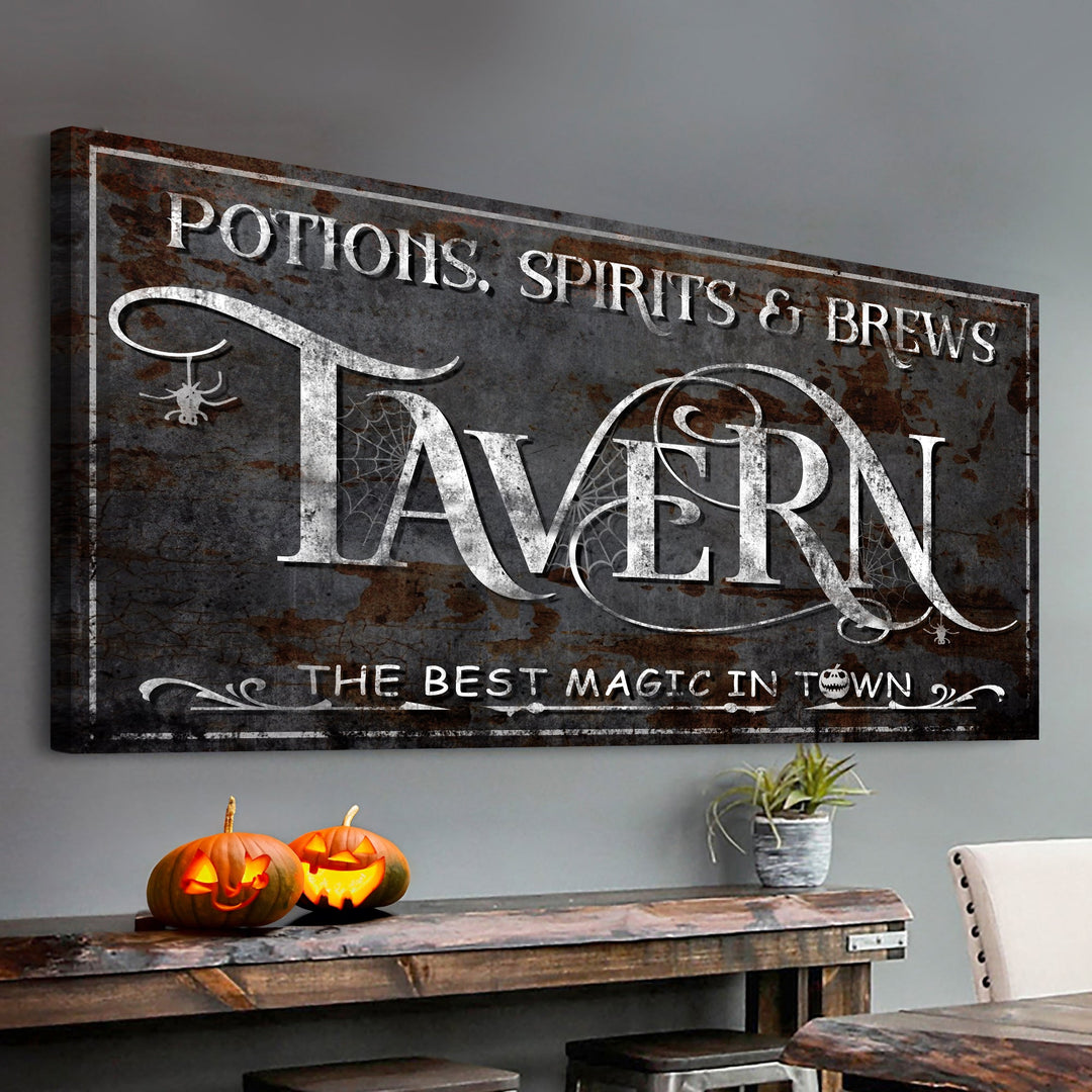 Potions, Spirits & Brews Tavern Halloween Sign III