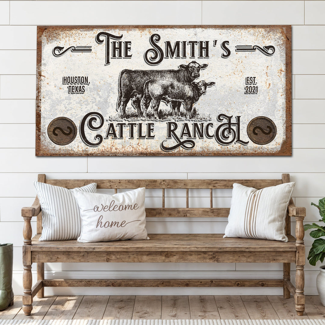 Branded Cattle Ranch Sign IV