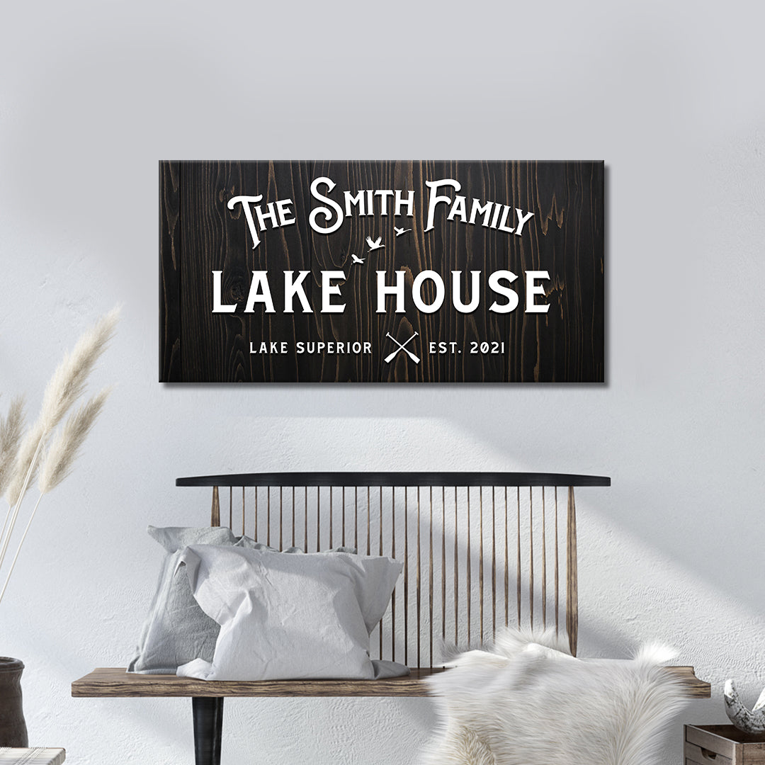 Rustic Family Lake House Sign