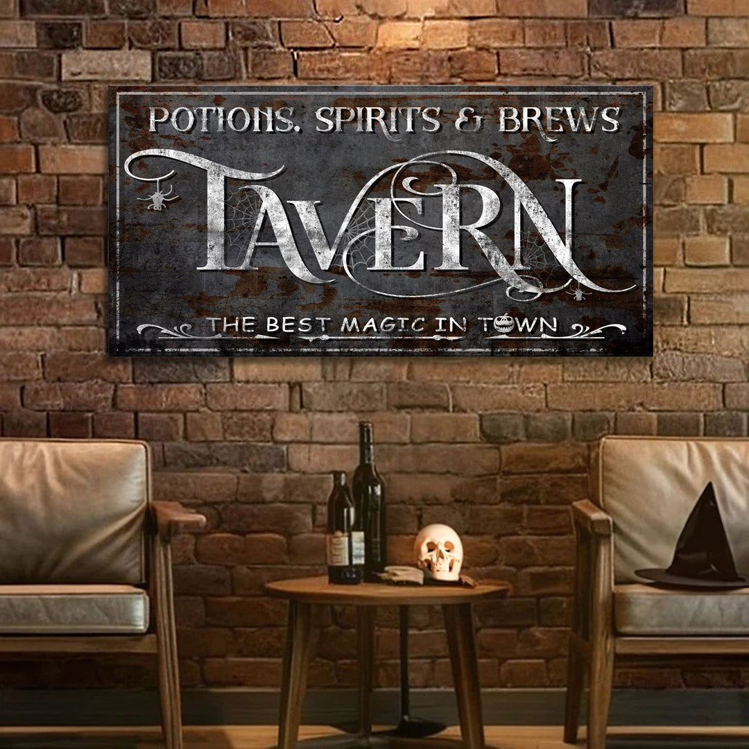 Potions, Spirits & Brews Tavern Halloween Sign III