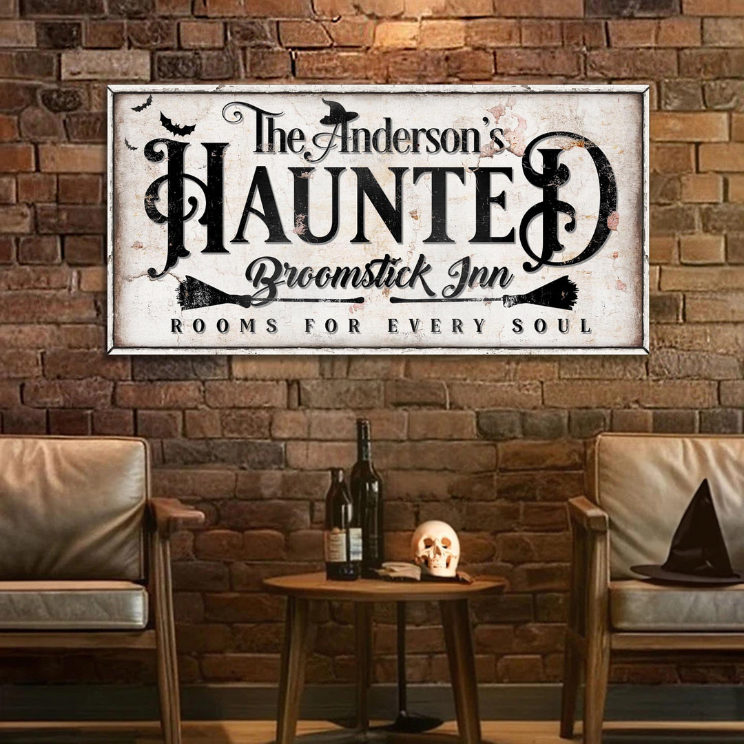 The Haunted Broomstick Inn Halloween Sign