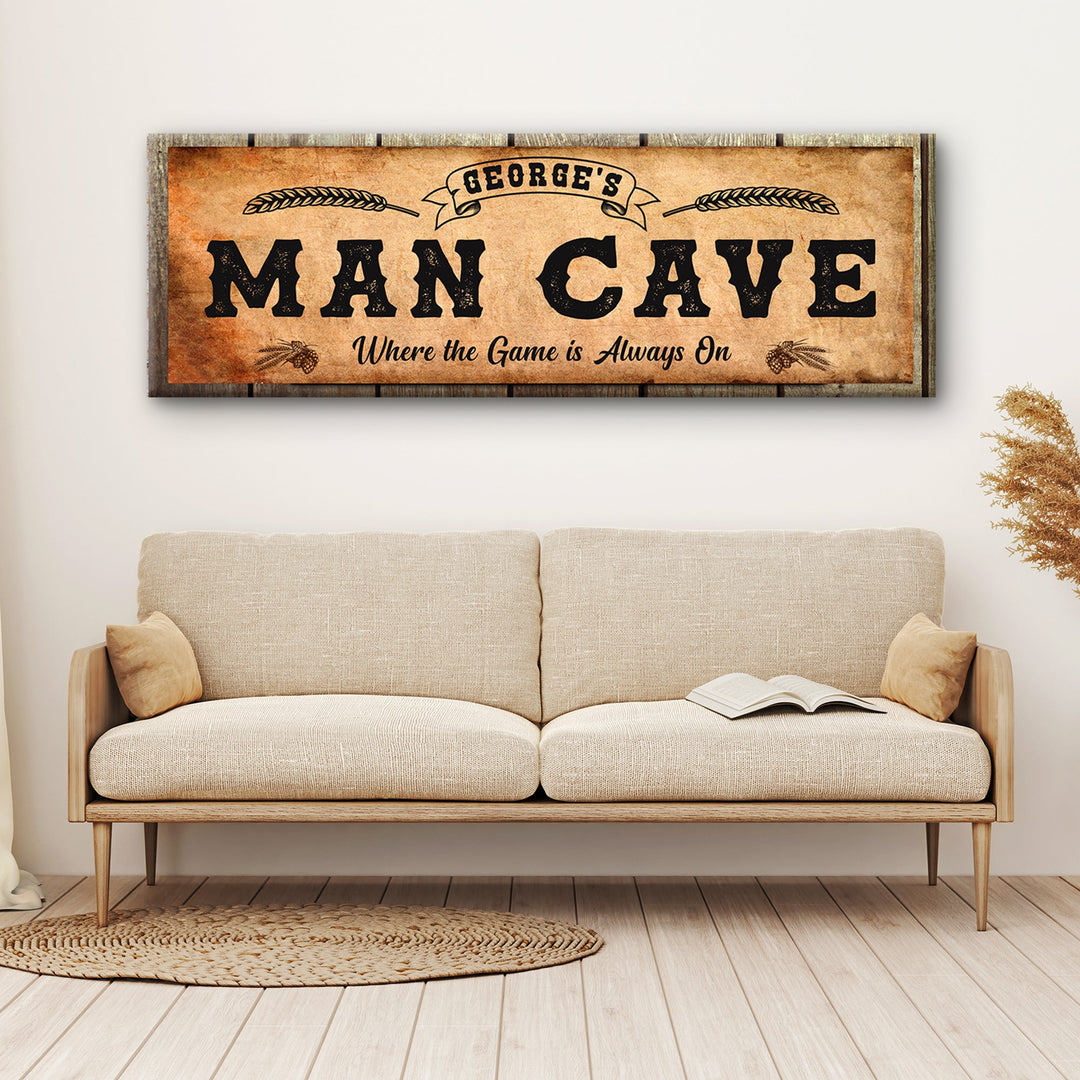 Personalized Man Cave Sign: Rustic Man Cave Sign for Custom Bar Signs or Home Bar