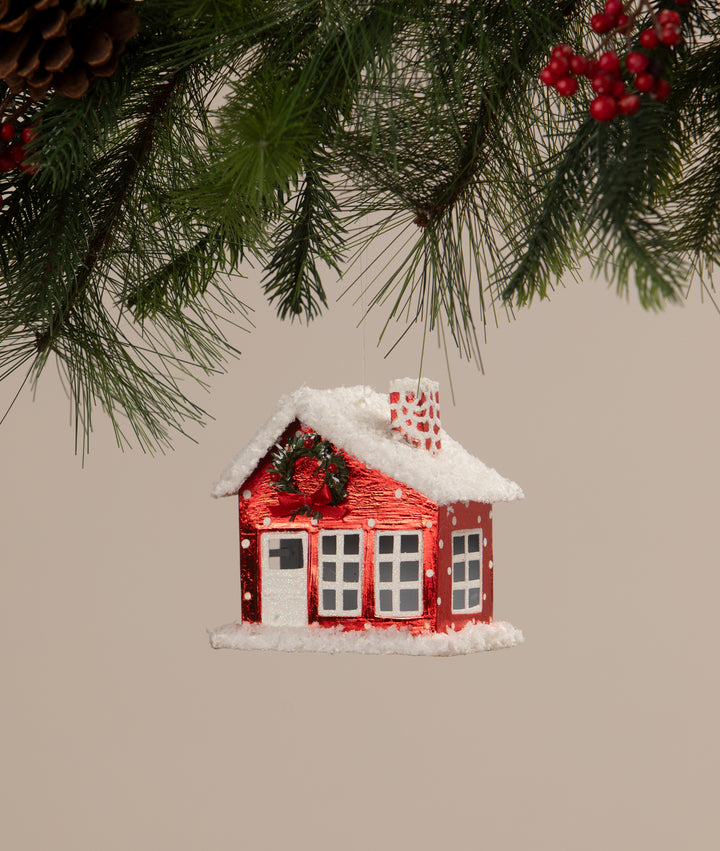 Polka Dot Tin House Ornament by Bethany Lowe Designs, christmas decor