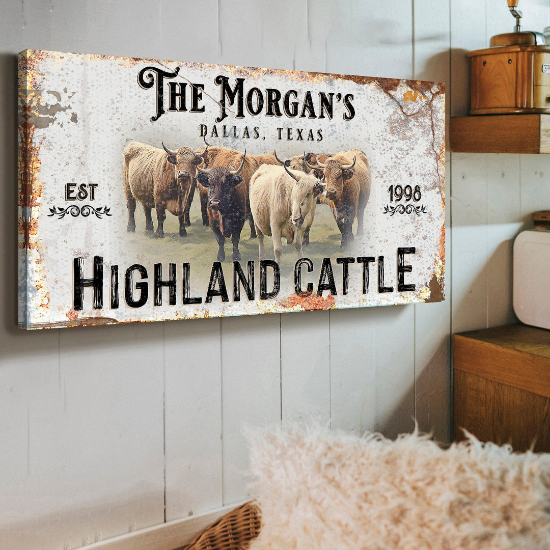 Personalized Highland Cattle Sign III