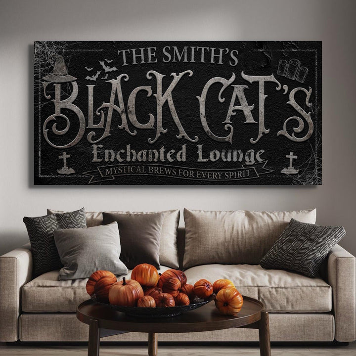 Black Cat's Enchanted Lounge Halloween Sign II