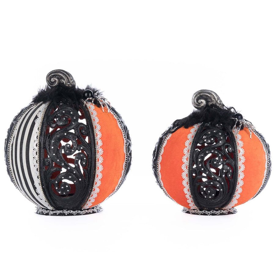 Macabre Pumpkins with Tea Lights Set of 2 by Katherine's Collection image