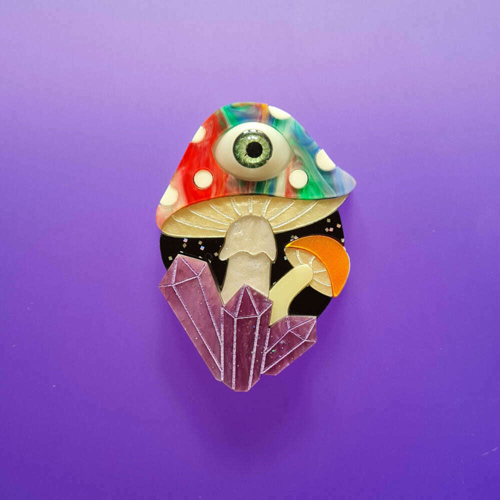 Magic Mushroom Brooch- Multi by Cherryloco Jewellery 2