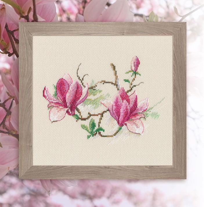 Magnolia flowers M730 Counted Cross Stitch Kit