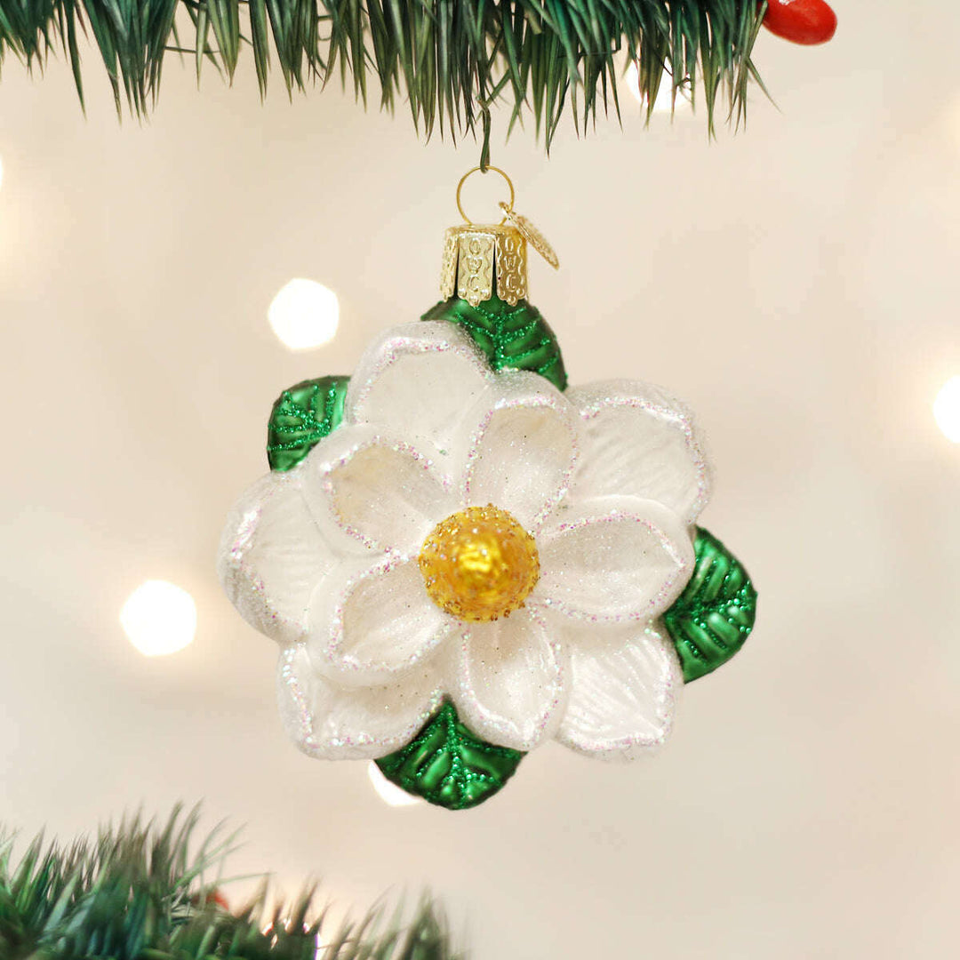 Old World Christmas Magnolia Blown Glass Ornament