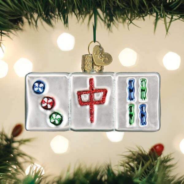 Old World Christmas Mahjong Blown Glass Ornament