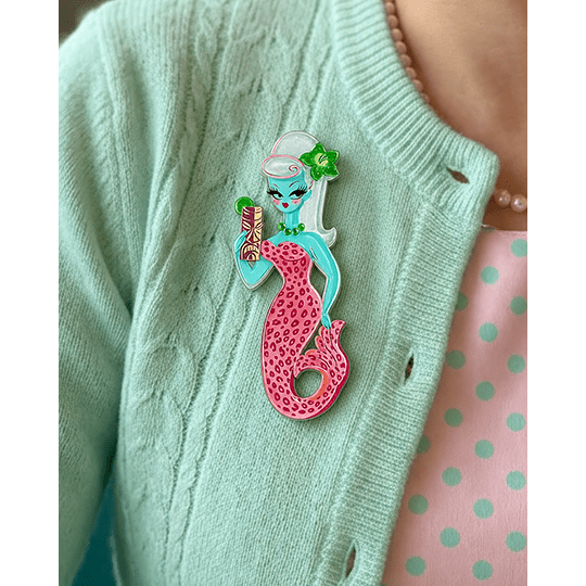 Mai Tai Mermaid Brooch by Miss Fluff x Lipstick & Chrome