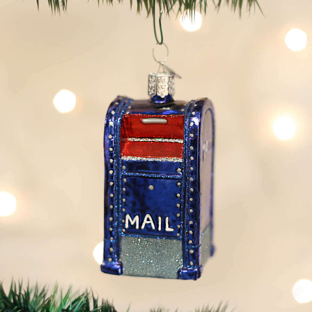 Old World Christmas Mail Box Blown Glass Ornament
