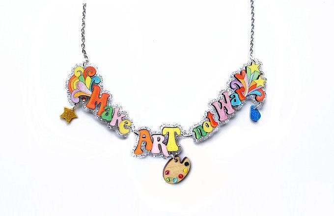 Make Art Not War Necklace by Laliblue - Quirks!