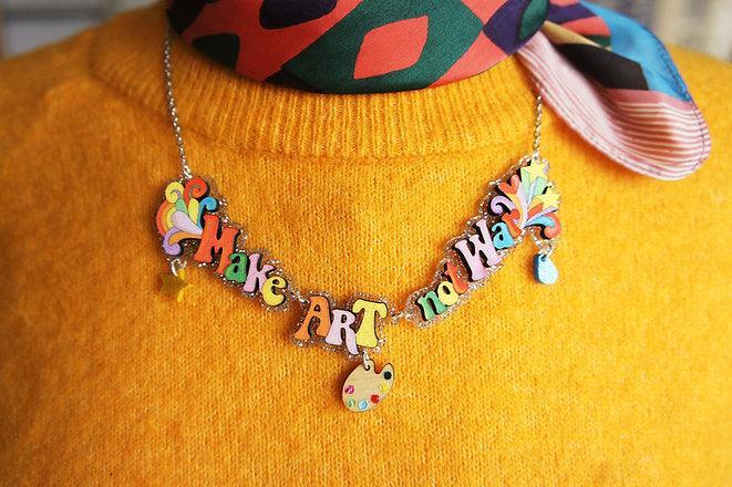 Make Art Not War Necklace by Laliblue - Quirks!