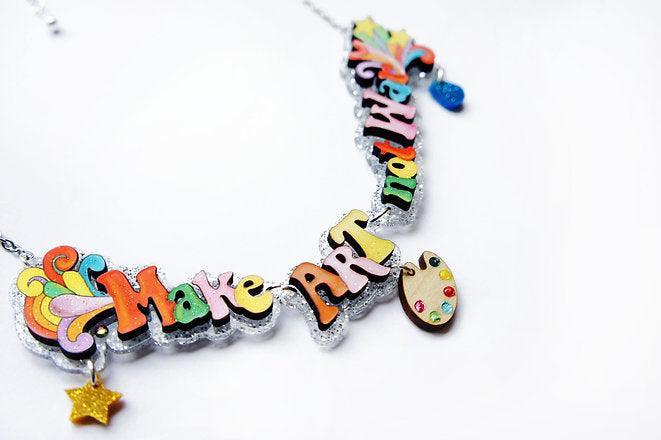 Make Art Not War Necklace by Laliblue - Quirks!