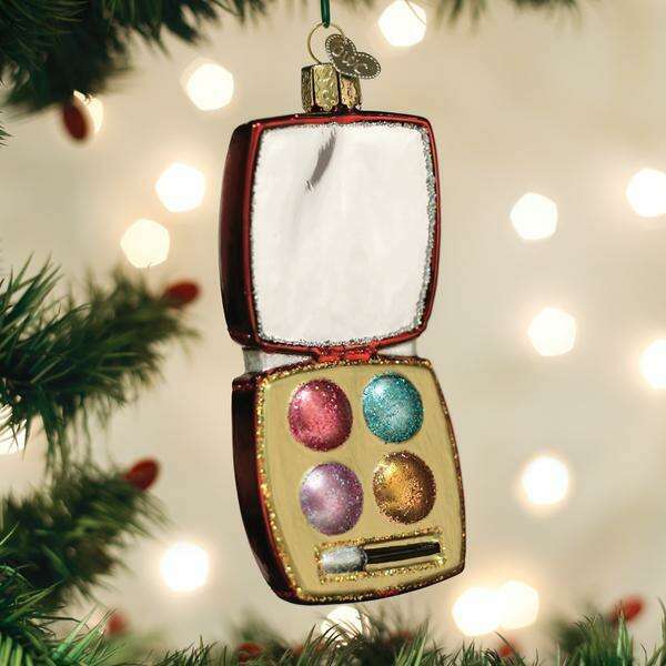 Old World Christmas Makeup Palette Blown Glass Ornament