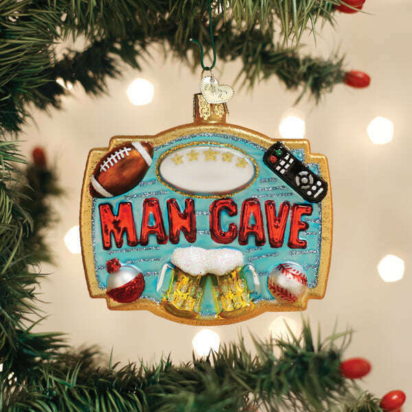 Old World Christmas Man Cave Blown Glass Ornament
