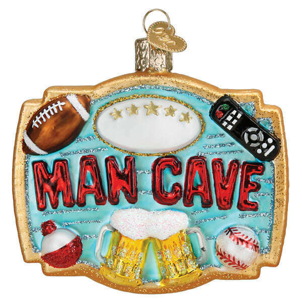 Old World Christmas Man Cave Blown Glass Ornament