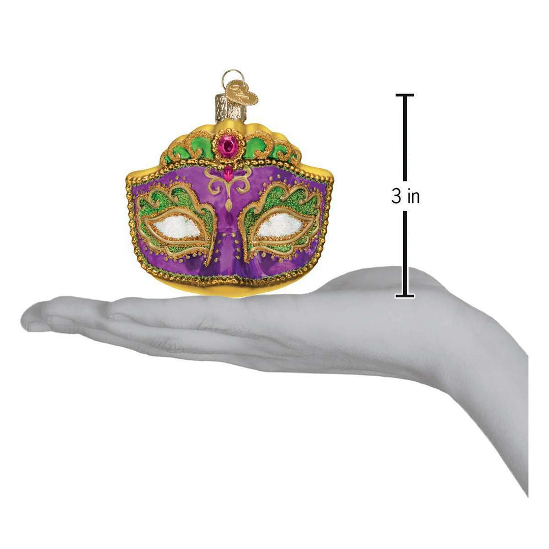 Old World Christmas Mardi Gras Mask Blown Glass Ornament