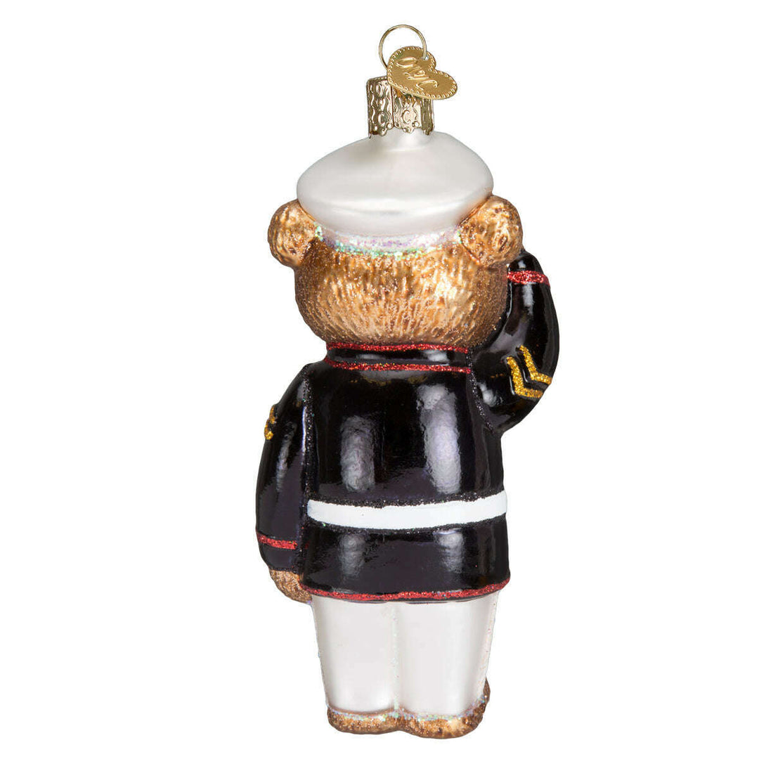 Old World Christmas Marine Bear Blown Glass Ornament