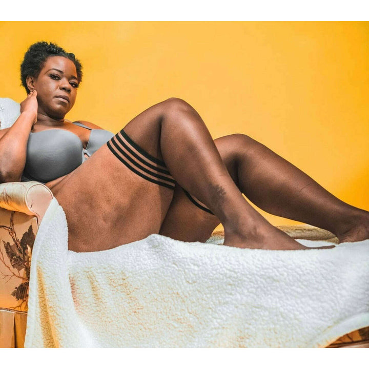 Marissa: Chocolate Sheer Thigh Highs. Petite to Plus Size