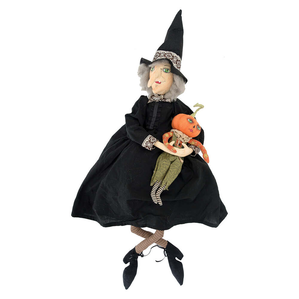 Marleigh Witch & Pumpkin Gathered Traditions Art Doll by Joe Spencer 