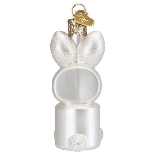 Old World Christmas Marshmallow Bunny Blown Glass Ornament