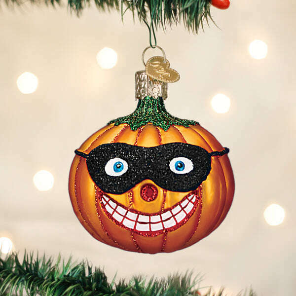 Old World Christmas Masked Jolly Jack O'Lantern Blown Glass Ornament