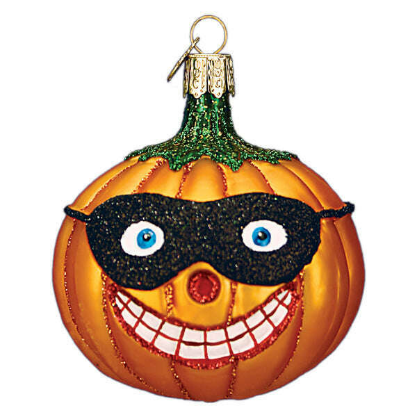 Old World Christmas Masked Jolly Jack O'Lantern Blown Glass Ornament