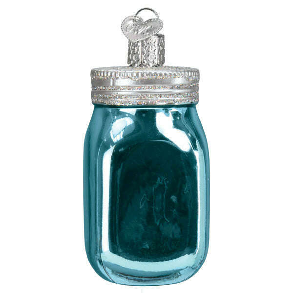 Old World Christmas Mason Jar Blown Glass Ornament
